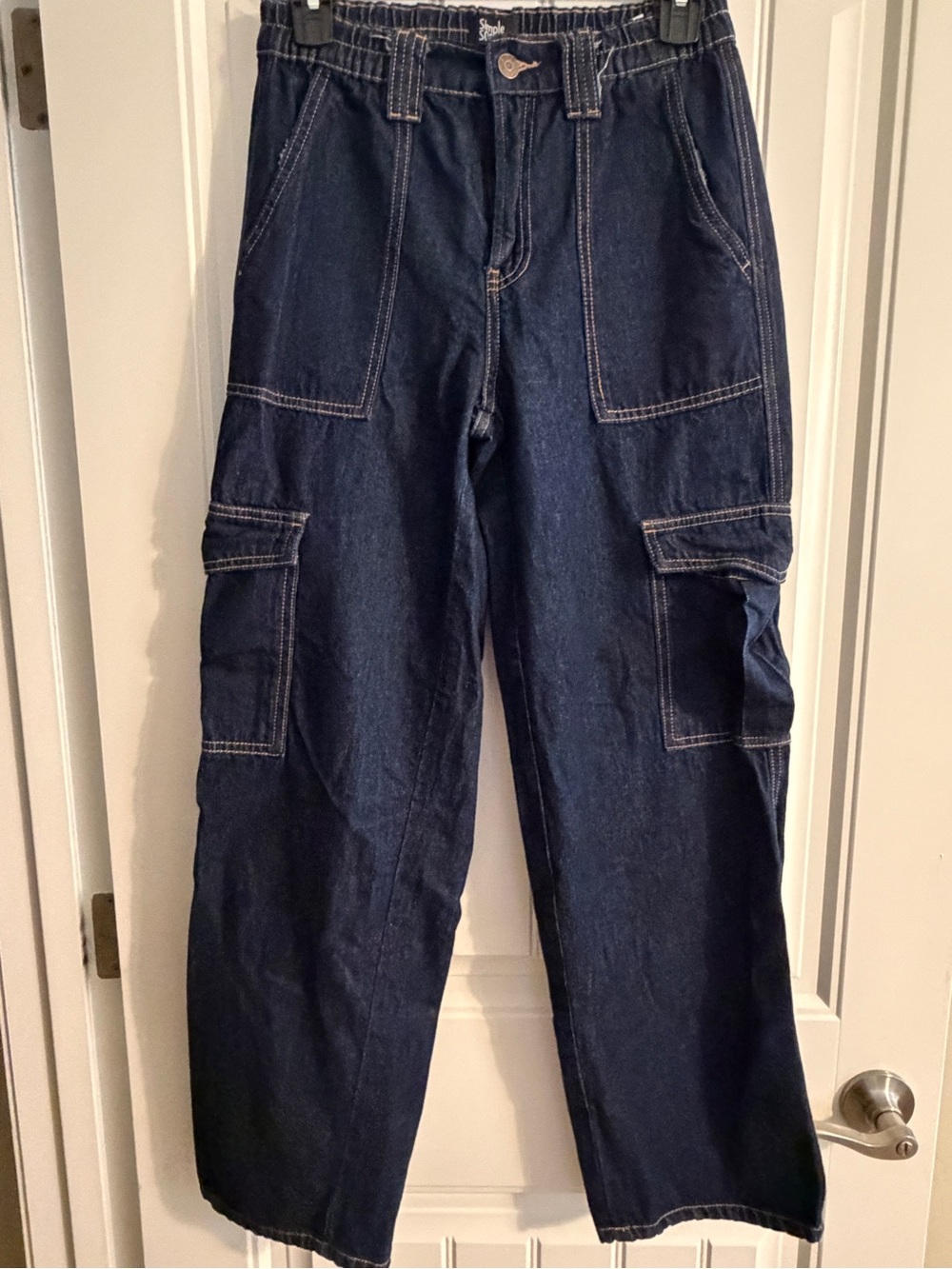 Dark Blue Cargo Pants with Utility Pockets